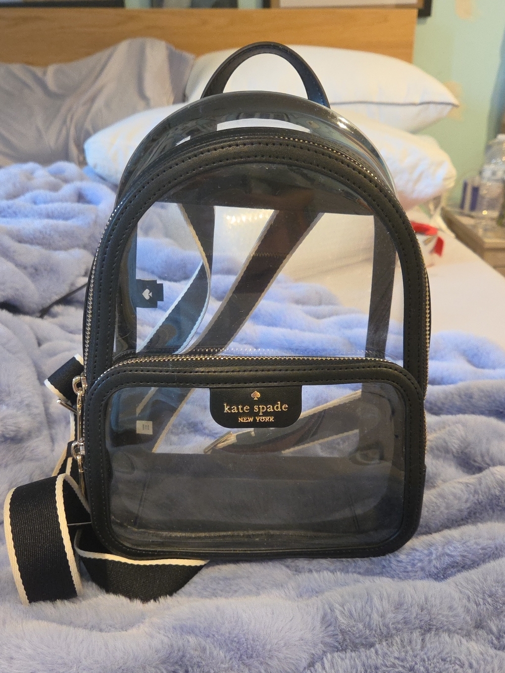 kate spade Black Clear Mini Backpack Crossbody